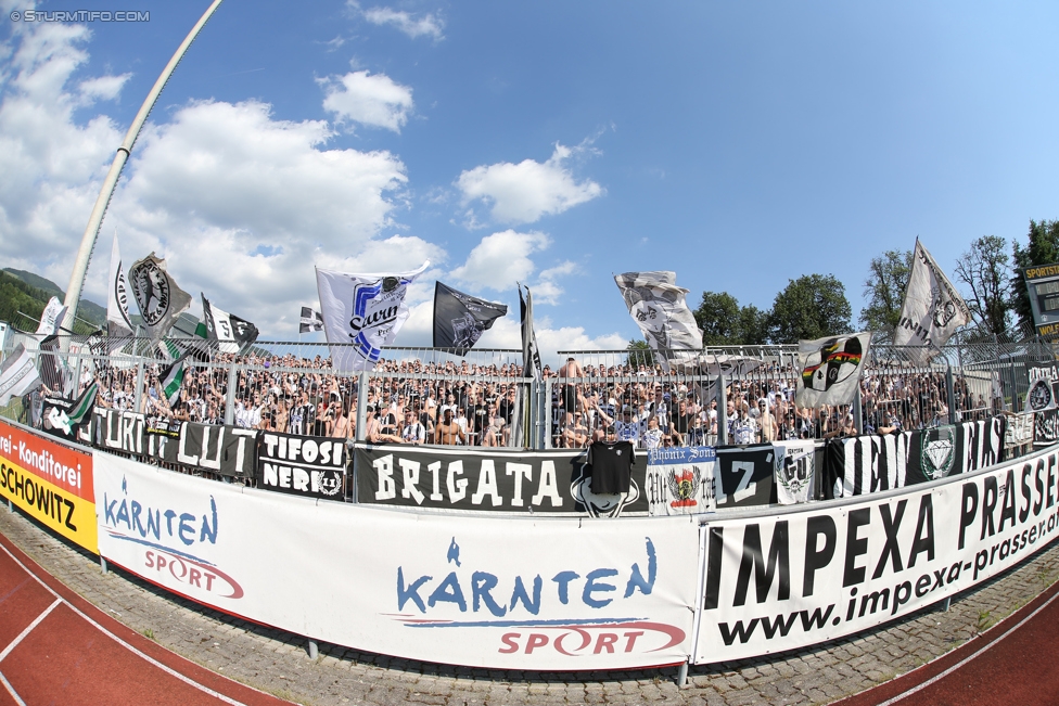 Wolfsberg - Sturm Graz
Oesterreichische Fussball Bundesliga, 36. Runde, Wolfsberger AC - SK Sturm Graz, Lavanttal Arena Wolfsberg, 28.05.2017. 

Foto zeigt Fans von Sturm
