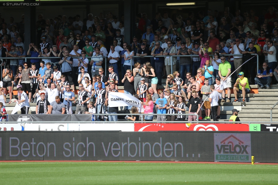 Wolfsberg - Sturm Graz
Oesterreichische Fussball Bundesliga, 36. Runde, Wolfsberger AC - SK Sturm Graz, Lavanttal Arena Wolfsberg, 28.05.2017. 

Foto zeigt Fans von Wolfsberg
