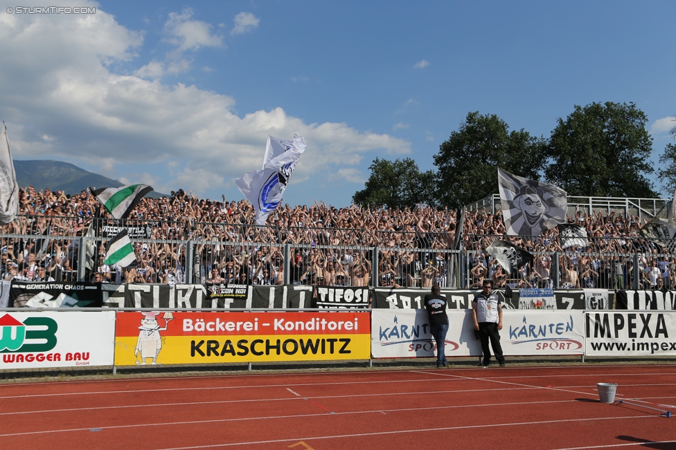 Wolfsberg - Sturm Graz
Oesterreichische Fussball Bundesliga, 36. Runde, Wolfsberger AC - SK Sturm Graz, Lavanttal Arena Wolfsberg, 28.05.2017. 

Foto zeigt Fans von Sturm
