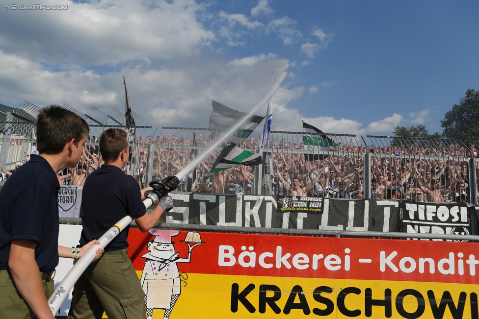 Wolfsberg - Sturm Graz
Oesterreichische Fussball Bundesliga, 36. Runde, Wolfsberger AC - SK Sturm Graz, Lavanttal Arena Wolfsberg, 28.05.2017. 

Foto zeigt Fans von Sturm
