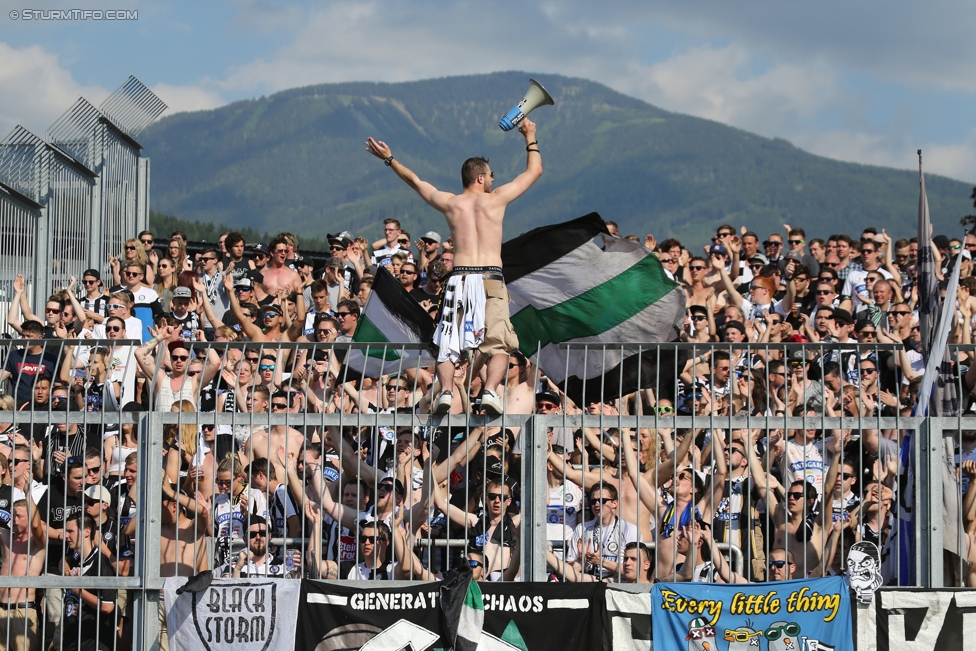 Wolfsberg - Sturm Graz
Oesterreichische Fussball Bundesliga, 36. Runde, Wolfsberger AC - SK Sturm Graz, Lavanttal Arena Wolfsberg, 28.05.2017. 

Foto zeigt Fans von Sturm
