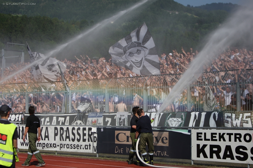 Wolfsberg - Sturm Graz
Oesterreichische Fussball Bundesliga, 36. Runde, Wolfsberger AC - SK Sturm Graz, Lavanttal Arena Wolfsberg, 28.05.2017. 

Foto zeigt Fans von Sturm
