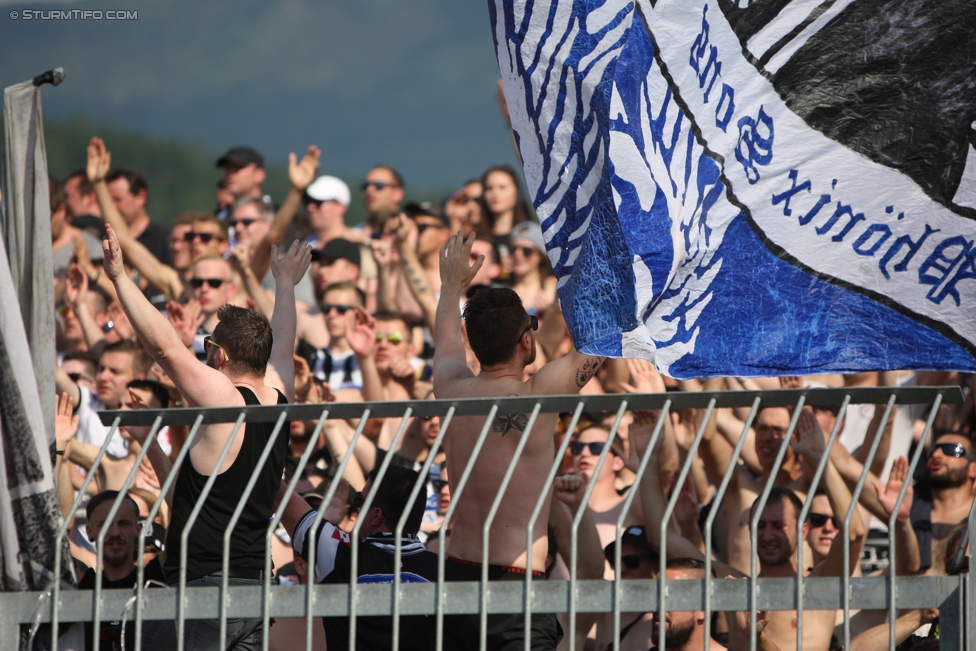 Wolfsberg - Sturm Graz
Oesterreichische Fussball Bundesliga, 36. Runde, Wolfsberger AC - SK Sturm Graz, Lavanttal Arena Wolfsberg, 28.05.2017. 

Foto zeigt Fans von Sturm
