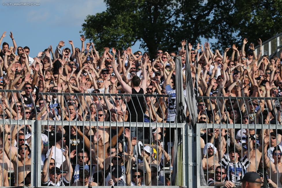 Wolfsberg - Sturm Graz
Oesterreichische Fussball Bundesliga, 36. Runde, Wolfsberger AC - SK Sturm Graz, Lavanttal Arena Wolfsberg, 28.05.2017. 

Foto zeigt Fans von Sturm
