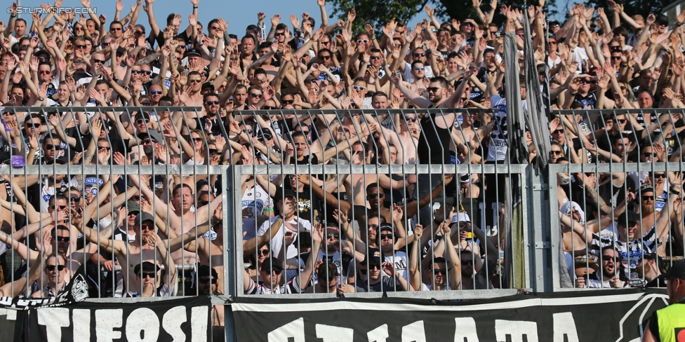 Wolfsberg - Sturm Graz
Oesterreichische Fussball Bundesliga, 36. Runde, Wolfsberger AC - SK Sturm Graz, Lavanttal Arena Wolfsberg, 28.05.2017. 

Foto zeigt Fans von Sturm
