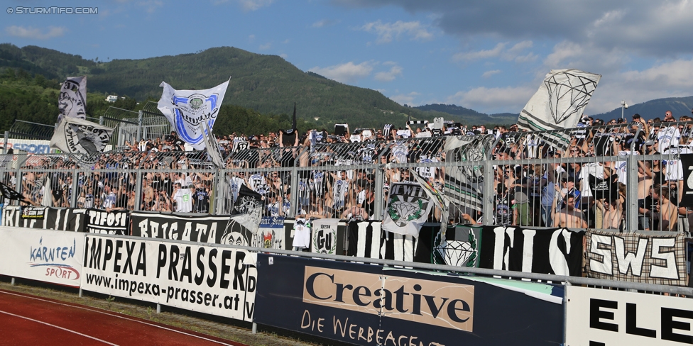 Wolfsberg - Sturm Graz
Oesterreichische Fussball Bundesliga, 36. Runde, Wolfsberger AC - SK Sturm Graz, Lavanttal Arena Wolfsberg, 28.05.2017. 

Foto zeigt Fans von Sturm
