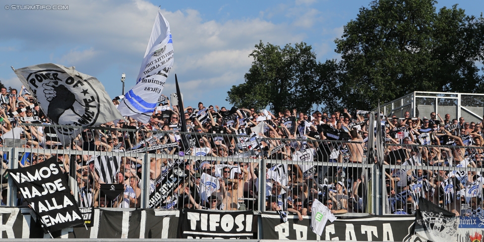 Wolfsberg - Sturm Graz
Oesterreichische Fussball Bundesliga, 36. Runde, Wolfsberger AC - SK Sturm Graz, Lavanttal Arena Wolfsberg, 28.05.2017. 

Foto zeigt Fans von Sturm
