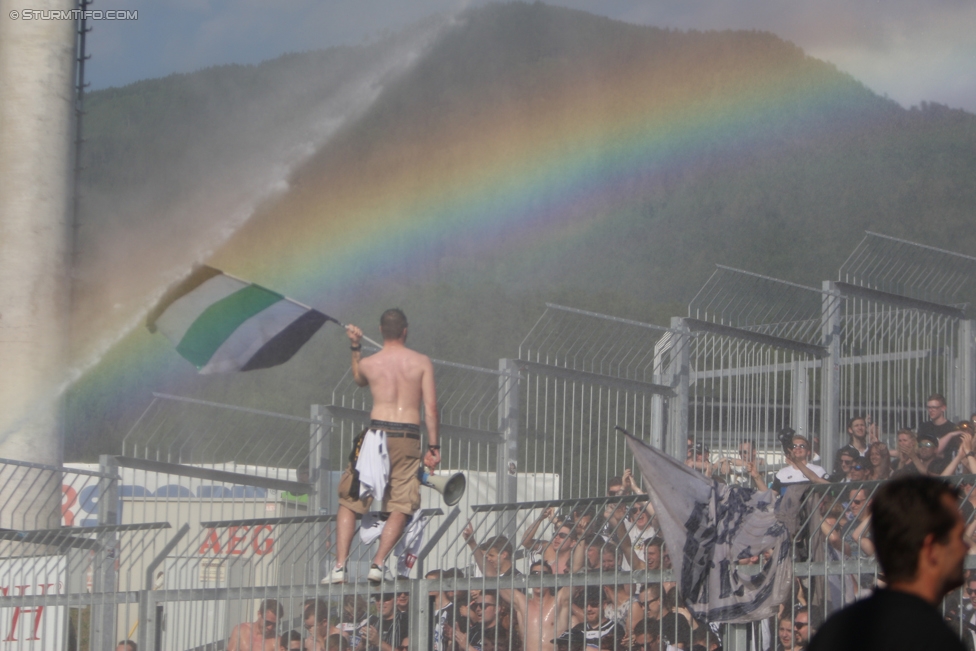 Wolfsberg - Sturm Graz
Oesterreichische Fussball Bundesliga, 36. Runde, Wolfsberger AC - SK Sturm Graz, Lavanttal Arena Wolfsberg, 28.05.2017. 

Foto zeigt Fans von Sturm
