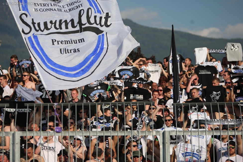 Wolfsberg - Sturm Graz
Oesterreichische Fussball Bundesliga, 36. Runde, Wolfsberger AC - SK Sturm Graz, Lavanttal Arena Wolfsberg, 28.05.2017. 

Foto zeigt Fans von Sturm
