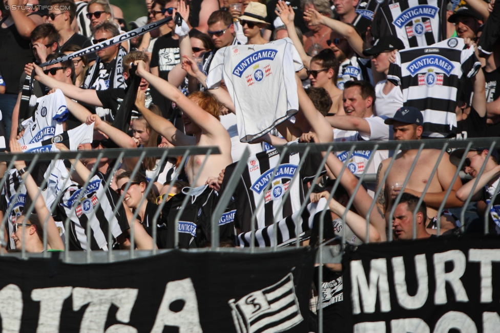 Wolfsberg - Sturm Graz
Oesterreichische Fussball Bundesliga, 36. Runde, Wolfsberger AC - SK Sturm Graz, Lavanttal Arena Wolfsberg, 28.05.2017. 

Foto zeigt Fans von Sturm
