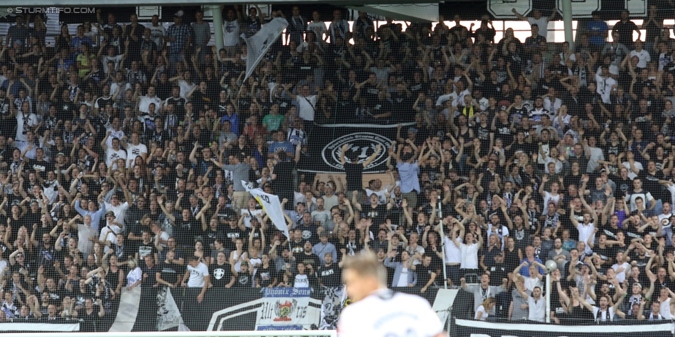 Sturm Graz - Podgorica
UEFA Europa League Qualifikation 2. Runde, SK Sturm Graz -  FK Mladost Podgorica, Stadion Liebenau Graz, 13.07.2017. 

Foto zeigt Fans von Sturm
