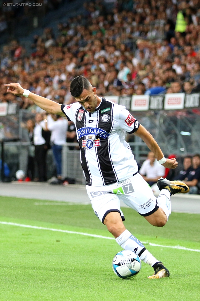 Sturm Graz - Podgorica
UEFA Europa League Qualifikation 2. Runde, SK Sturm Graz -  FK Mladost Podgorica, Stadion Liebenau Graz, 13.07.2017. 

Foto zeigt Charalampos Lykogiannis (Sturm)
