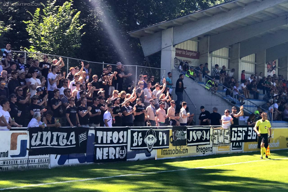 Hard - Sturm Graz
OEFB Cup, 1. Runde, FC Hard - SK Sturm Graz, Waldstadion Hard, 16.07.2017. 

Foto zeigt Fans von Sturm
