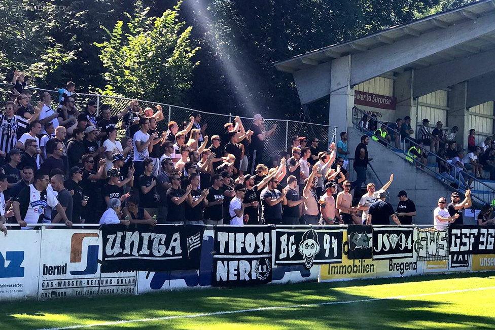 Hard - Sturm Graz
OEFB Cup, 1. Runde, FC Hard - SK Sturm Graz, Waldstadion Hard, 16.07.2017. 

Foto zeigt Fans von Sturm
