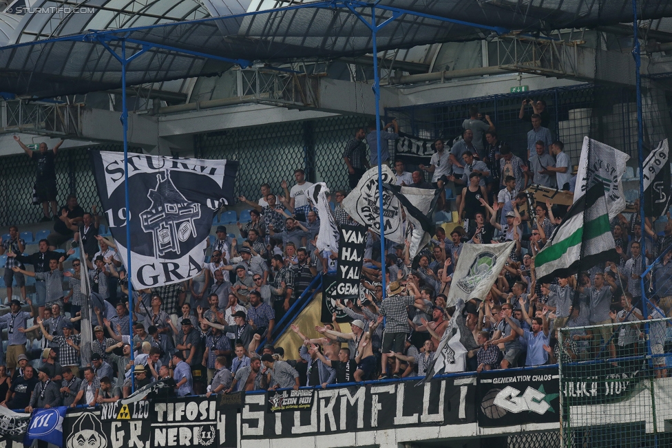 Podgorica - Sturm Graz
UEFA Europa League Qualifikation 2. Runde, FK Mladost Podgorica - SK Sturm Graz, Gradski Stadion Podgorica, 20.07.2017. 

Foto zeigt Fans von Sturm
