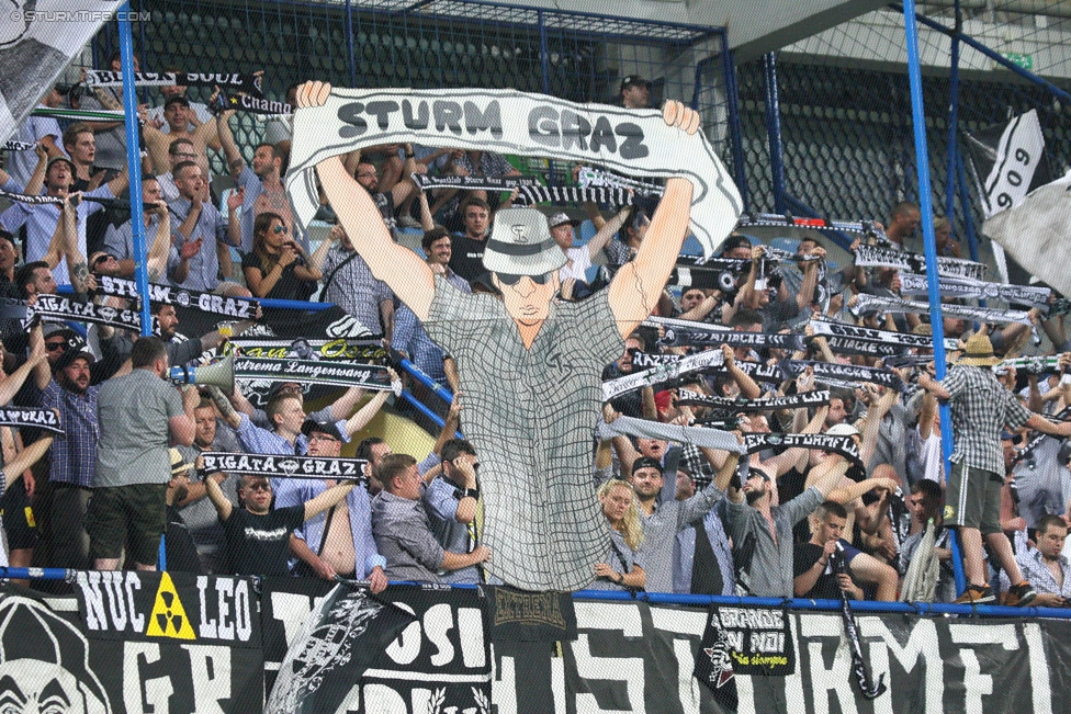 Podgorica - Sturm Graz
UEFA Europa League Qualifikation 2. Runde, FK Mladost Podgorica - SK Sturm Graz, Gradski Stadion Podgorica, 20.07.2017. 

Foto zeigt Fans von Sturm
