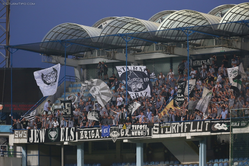 Podgorica - Sturm Graz
UEFA Europa League Qualifikation 2. Runde, FK Mladost Podgorica - SK Sturm Graz, Gradski Stadion Podgorica, 20.07.2017. 

Foto zeigt Fans von Sturm
