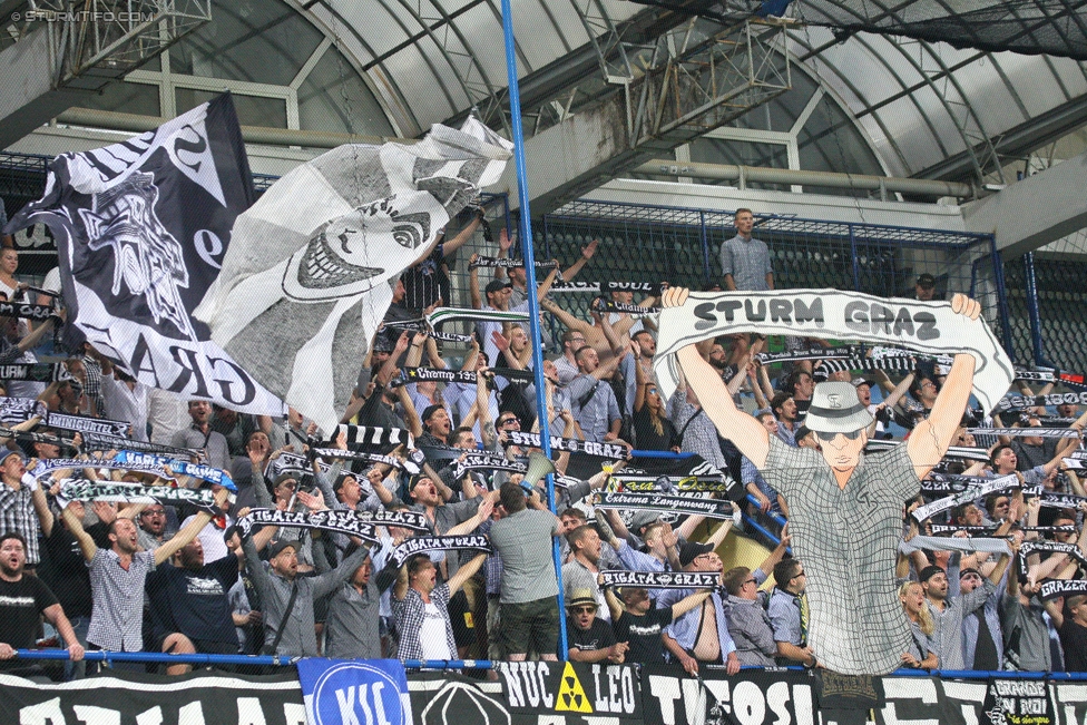 Podgorica - Sturm Graz
UEFA Europa League Qualifikation 2. Runde, FK Mladost Podgorica - SK Sturm Graz, Gradski Stadion Podgorica, 20.07.2017. 

Foto zeigt Fans von Sturm
