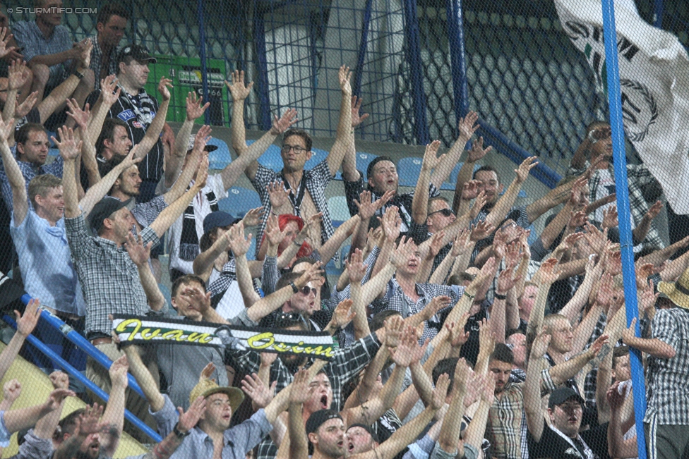 Podgorica - Sturm Graz
UEFA Europa League Qualifikation 2. Runde, FK Mladost Podgorica - SK Sturm Graz, Gradski Stadion Podgorica, 20.07.2017. 

Foto zeigt Fans von Sturm
