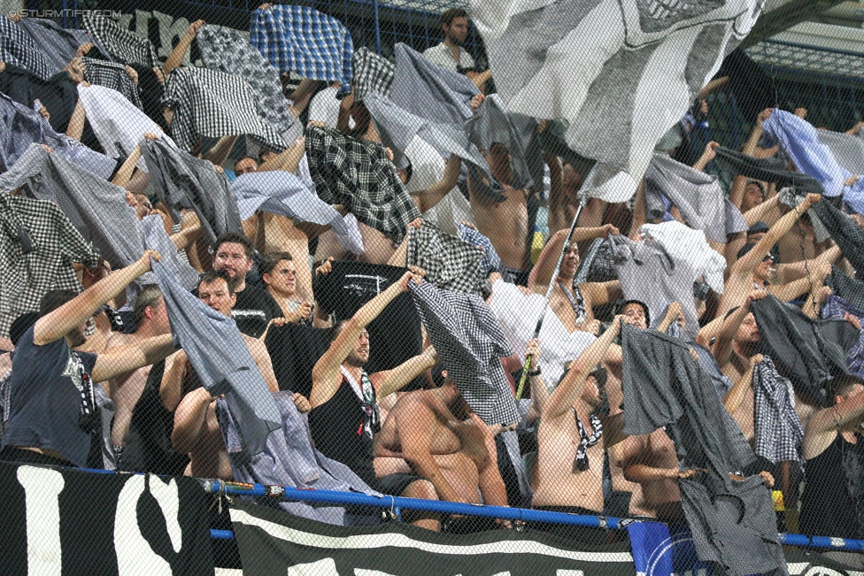 Podgorica - Sturm Graz
UEFA Europa League Qualifikation 2. Runde, FK Mladost Podgorica - SK Sturm Graz, Gradski Stadion Podgorica, 20.07.2017. 

Foto zeigt Fans von Sturm
