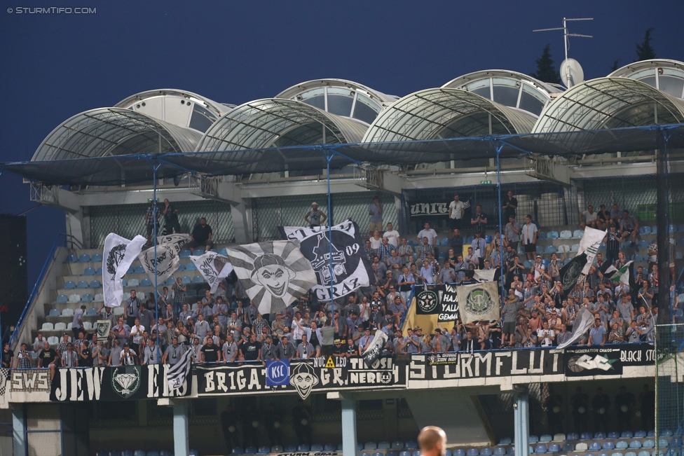 Podgorica - Sturm Graz
UEFA Europa League Qualifikation 2. Runde, FK Mladost Podgorica - SK Sturm Graz, Gradski Stadion Podgorica, 20.07.2017. 

Foto zeigt Fans von Sturm
