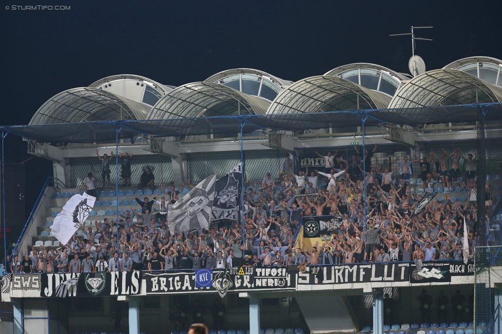 Podgorica - Sturm Graz
UEFA Europa League Qualifikation 2. Runde, FK Mladost Podgorica - SK Sturm Graz, Gradski Stadion Podgorica, 20.07.2017. 

Foto zeigt Fans von Sturm
