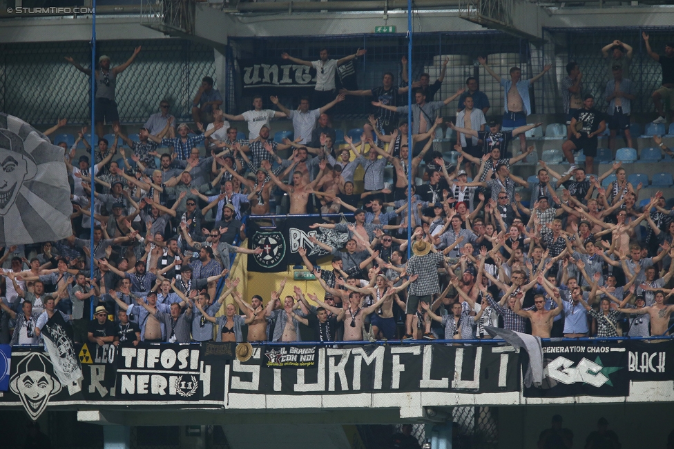 Podgorica - Sturm Graz
UEFA Europa League Qualifikation 2. Runde, FK Mladost Podgorica - SK Sturm Graz, Gradski Stadion Podgorica, 20.07.2017. 

Foto zeigt Fans von Sturm
