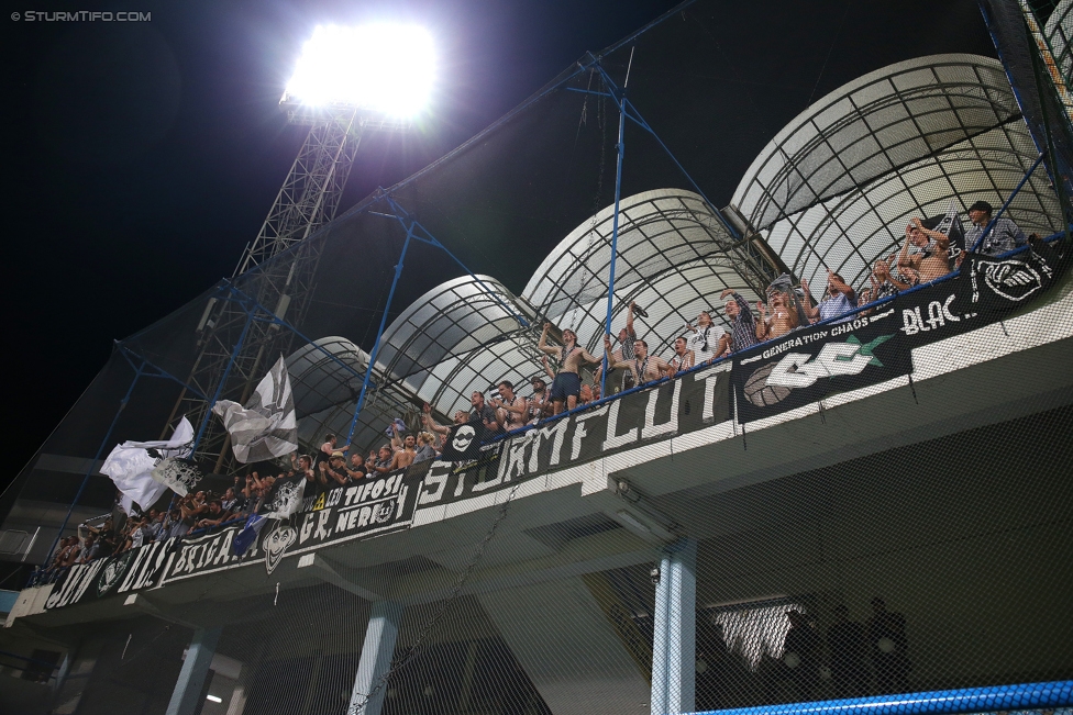 Podgorica - Sturm Graz
UEFA Europa League Qualifikation 2. Runde, FK Mladost Podgorica - SK Sturm Graz, Gradski Stadion Podgorica, 20.07.2017. 

Foto zeigt Fans von Sturm
