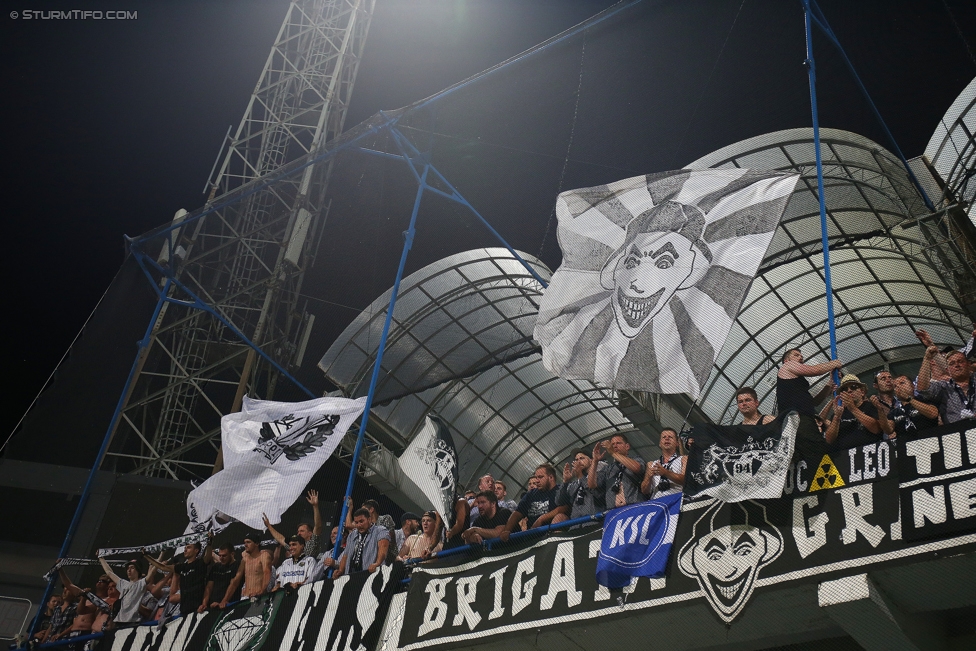 Podgorica - Sturm Graz
UEFA Europa League Qualifikation 2. Runde, FK Mladost Podgorica - SK Sturm Graz, Gradski Stadion Podgorica, 20.07.2017. 

Foto zeigt Fans von Sturm
