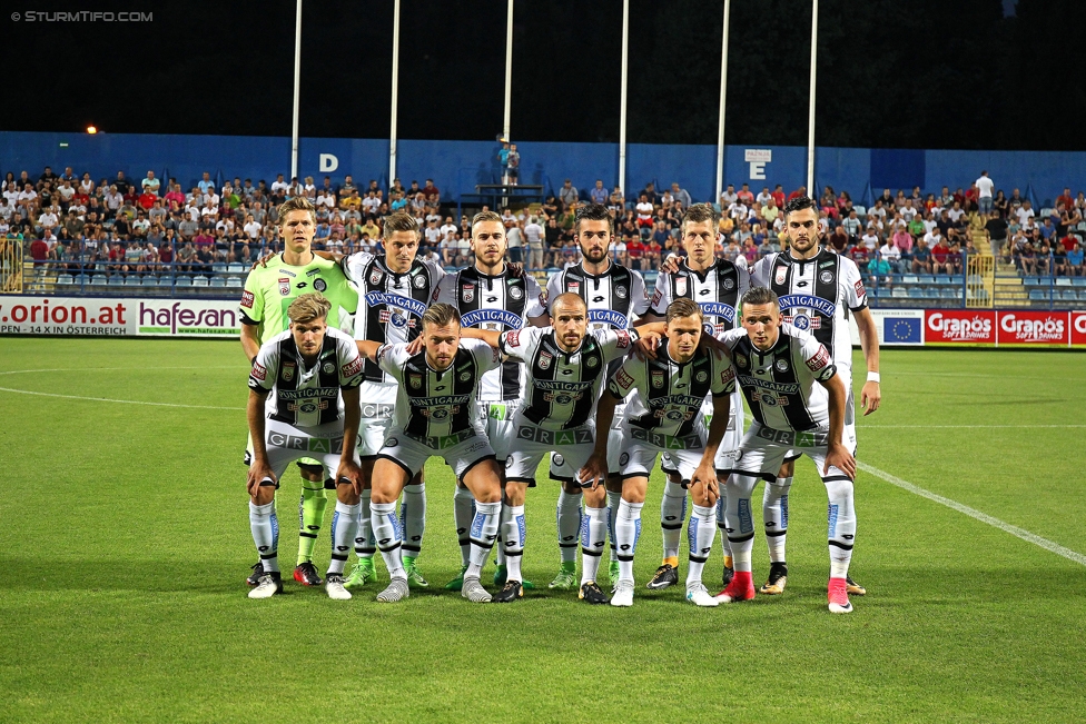 Podgorica - Sturm Graz
UEFA Europa League Qualifikation 2. Runde, FK Mladost Podgorica - SK Sturm Graz, Gradski Stadion Podgorica, 20.07.2017. 

Foto zeigt die Mannschaft von Sturm
