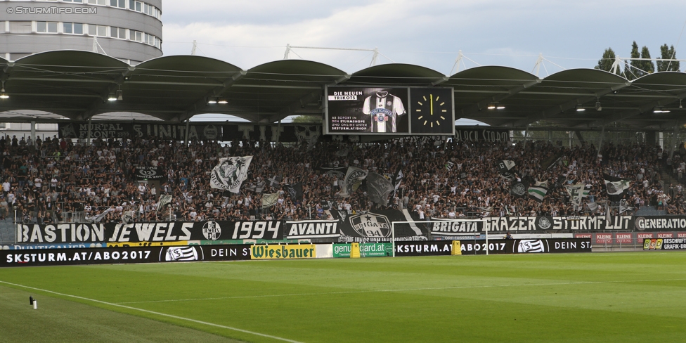 Sturm Graz - St. Poelten
Oesterreichische Fussball Bundesliga, 1. Runde, SK Sturm Graz - SKN St. Poelten, Stadion Liebenau Graz, 23.07.2017. 

Foto zeigt Fans von Sturm
