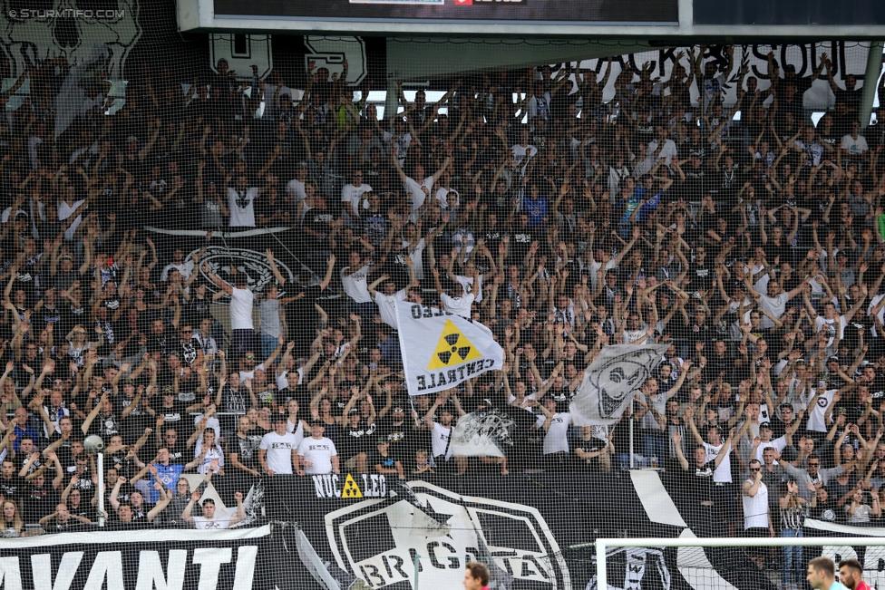 Sturm Graz - St. Poelten
Oesterreichische Fussball Bundesliga, 1. Runde, SK Sturm Graz - SKN St. Poelten, Stadion Liebenau Graz, 23.07.2017. 

Foto zeigt Fans von Sturm
