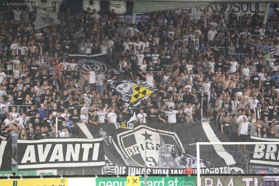 Sturm Graz - St. Poelten
Oesterreichische Fussball Bundesliga, 1. Runde, SK Sturm Graz - SKN St. Poelten, Stadion Liebenau Graz, 23.07.2017. 

Foto zeigt Fans von Sturm
