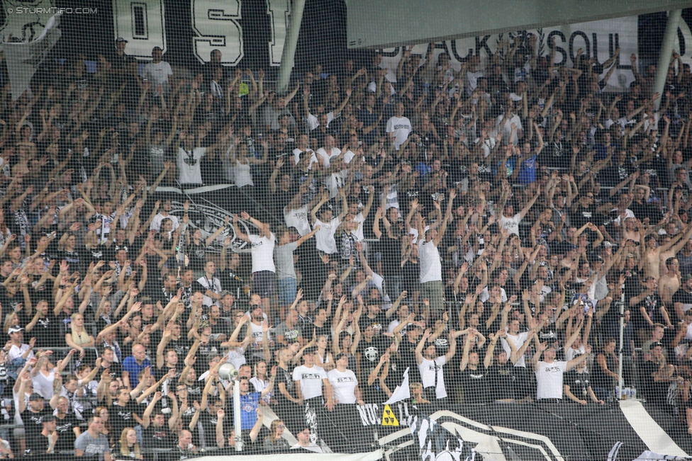 Sturm Graz - St. Poelten
Oesterreichische Fussball Bundesliga, 1. Runde, SK Sturm Graz - SKN St. Poelten, Stadion Liebenau Graz, 23.07.2017. 

Foto zeigt Fans von Sturm
