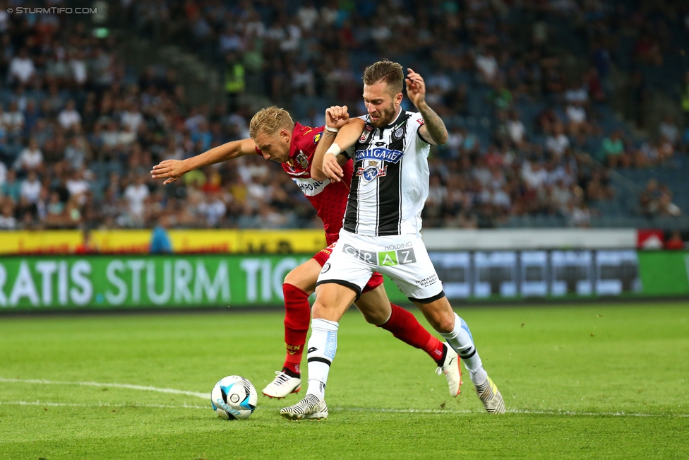 Sturm Graz - St. Poelten
Oesterreichische Fussball Bundesliga, 1. Runde, SK Sturm Graz - SKN St. Poelten, Stadion Liebenau Graz, 23.07.2017. 

Foto zeigt Peter Zulj (Sturm)
