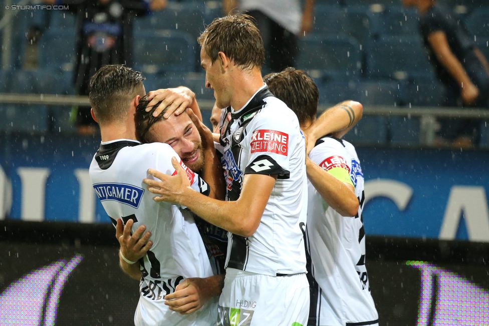 Sturm Graz - St. Poelten
Oesterreichische Fussball Bundesliga, 1. Runde, SK Sturm Graz - SKN St. Poelten, Stadion Liebenau Graz, 23.07.2017. 

Foto zeigt Dario Maresic (Sturm), Peter Zulj (Sturm) und Fabian Schubert (Sturm)
Schlüsselwörter: torjubel