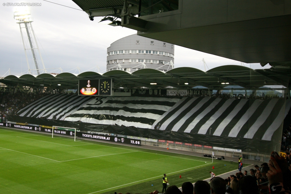 Sturm Graz - Fenerbahce
UEFA Europa League Qualifikation 3. Runde, SK Sturm Graz -  Fenerbahce Istanbul, Stadion Liebenau Graz, 27.07.2017. 

Foto zeigt Fans von Sturm mit einer Choreografie
