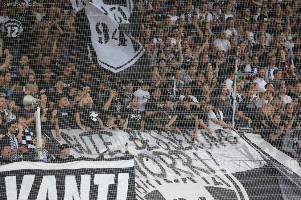 Sturm Graz - Fenerbahce
UEFA Europa League Qualifikation 3. Runde, SK Sturm Graz -  Fenerbahce Istanbul, Stadion Liebenau Graz, 27.07.2017. 

Foto zeigt Fans von Sturm mit einem Spruchband
