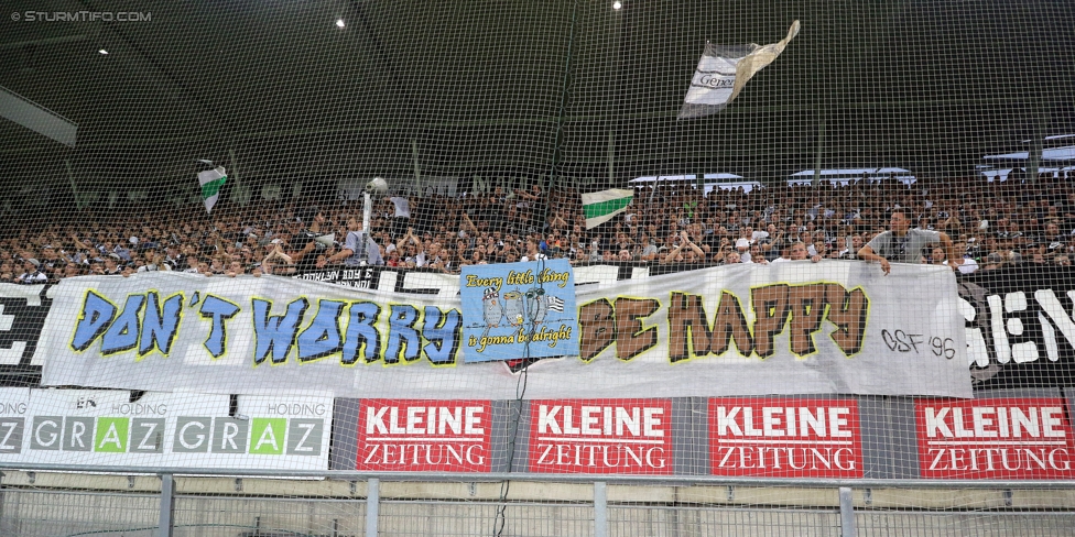 Sturm Graz - Fenerbahce
UEFA Europa League Qualifikation 3. Runde, SK Sturm Graz -  Fenerbahce Istanbul, Stadion Liebenau Graz, 27.07.2017. 

Foto zeigt Fans von Sturm mit einem Spruchband
