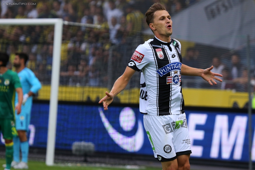 Sturm Graz - Fenerbahce
UEFA Europa League Qualifikation 3. Runde, SK Sturm Graz -  Fenerbahce Istanbul, Stadion Liebenau Graz, 27.07.2017. 

Foto zeigt Stefan Hierlaender (Sturm)
Schlüsselwörter: torjubel