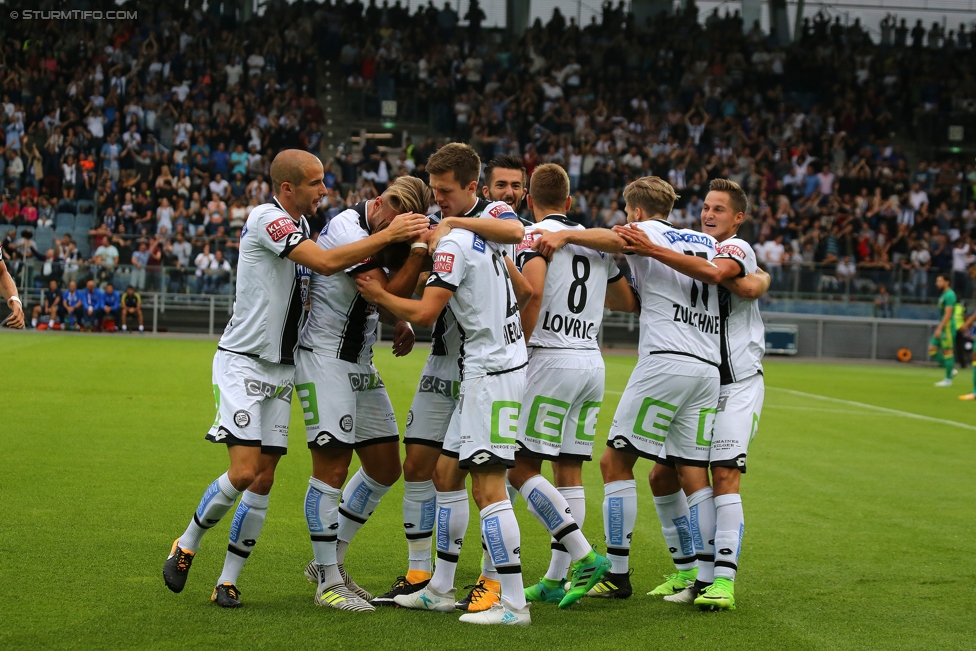 Sturm Graz - Fenerbahce
UEFA Europa League Qualifikation 3. Runde, SK Sturm Graz -  Fenerbahce Istanbul, Stadion Liebenau Graz, 27.07.2017. 

Foto zeigt die Mannschaft von Sturm
Schlüsselwörter: torjubel