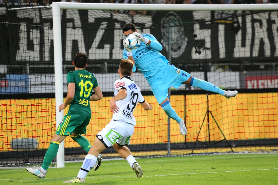 Sturm Graz - Fenerbahce
UEFA Europa League Qualifikation 3. Runde, SK Sturm Graz -  Fenerbahce Istanbul, Stadion Liebenau Graz, 27.07.2017. 

Foto zeigt Sener Oezbayrakli (Fenerbahce), Marvin Potzmann (Sturm) und Volkan Demirel (Fenerbahce)
