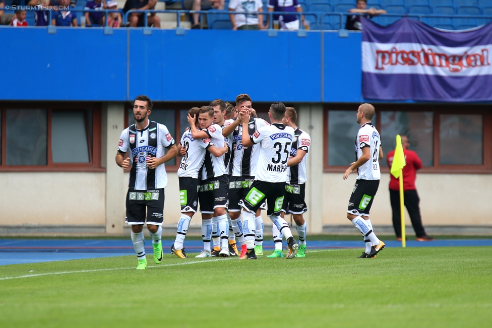 Austria Wien - Sturm Graz
Oesterreichische Fussball Bundesliga, 2. Runde, FK Austria Wien - SK Sturm Graz, Ernst Happel Stadion Wien, 30.07.2017. 

Foto zeigt die Mannschaft von Sturm
Schlüsselwörter: torjubel