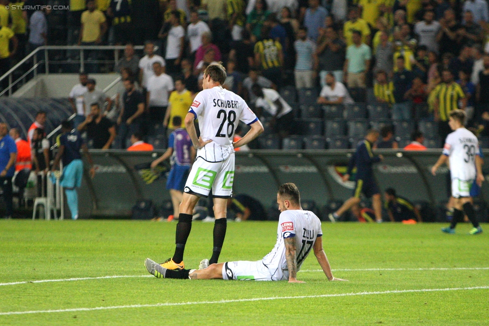 Fenerbahce - Sturm Graz
UEFA Europa League Qualifikation 3. Runde, Fenerbahce Istanbul - SK Sturm Graz, Suekrue Saracoglu Stadion Istanbul, 03.08.2017. 

Foto zeigt Fabian Schubert (Sturm) und Peter Zulj (Sturm)
Schlüsselwörter: enttaeuschung