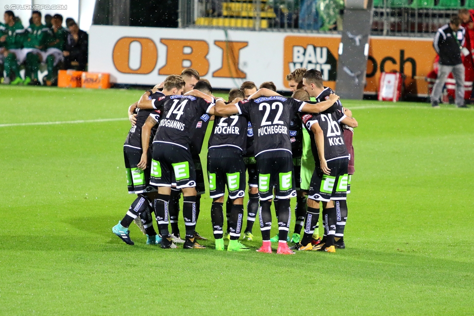 Mattersburg - Sturm Graz
Oesterreichische Fussball Bundesliga, 3. Runde, SV Mattersburg - SK Sturm Graz, Pappelstadion Mattersburg, 06.08.2017. 

Foto zeigt die Mannschaft von Sturm
