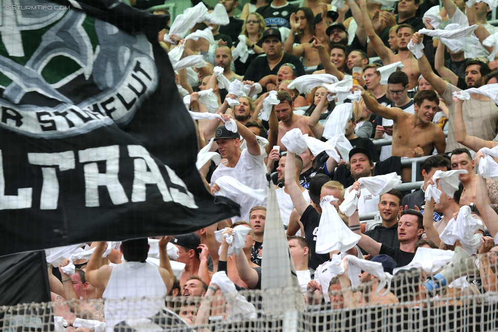 Rapid Wien - Sturm Graz
Oesterreichische Fussball Bundesliga, 5. Runde, SK Rapid Wien - SK Sturm Graz, Weststadion Wien, 19.08.2017. 

Foto zeigt Fans von Sturm
