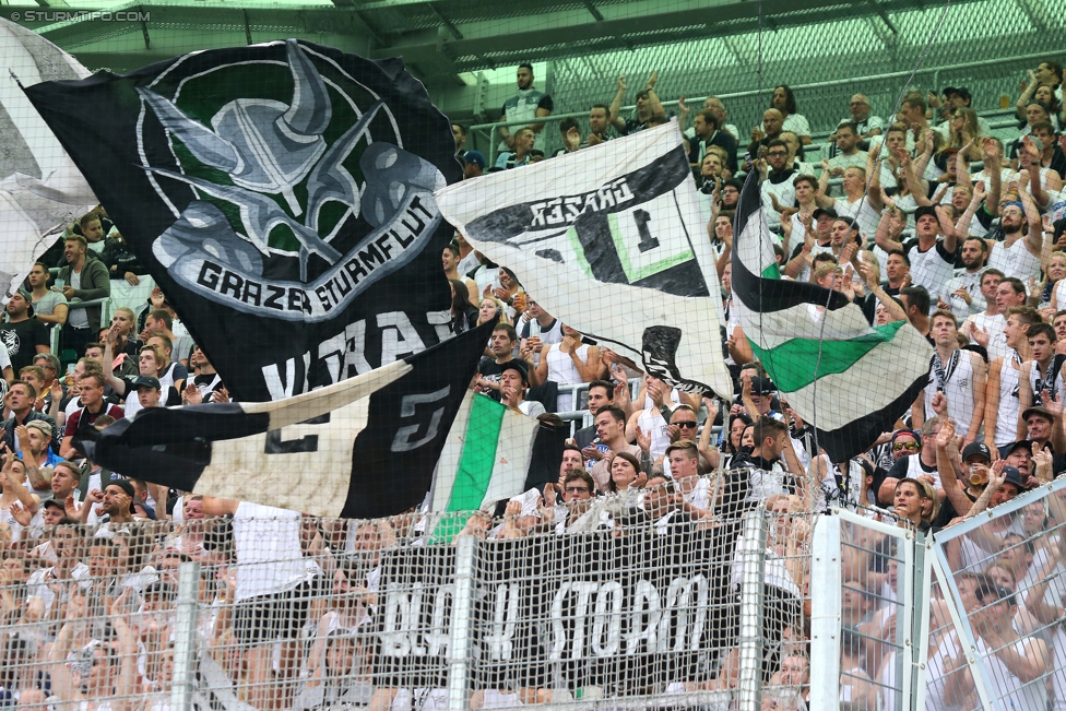 Rapid Wien - Sturm Graz
Oesterreichische Fussball Bundesliga, 5. Runde, SK Rapid Wien - SK Sturm Graz, Weststadion Wien, 19.08.2017. 

Foto zeigt Fans von Sturm
