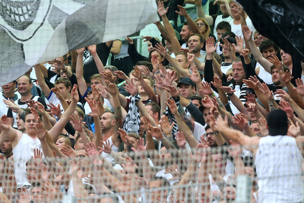 Rapid Wien - Sturm Graz
Oesterreichische Fussball Bundesliga, 5. Runde, SK Rapid Wien - SK Sturm Graz, Weststadion Wien, 19.08.2017. 

Foto zeigt Fans von Sturm
