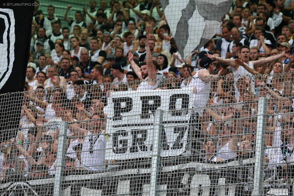 Rapid Wien - Sturm Graz
Oesterreichische Fussball Bundesliga, 5. Runde, SK Rapid Wien - SK Sturm Graz, Weststadion Wien, 19.08.2017. 

Foto zeigt Fans von Sturm
