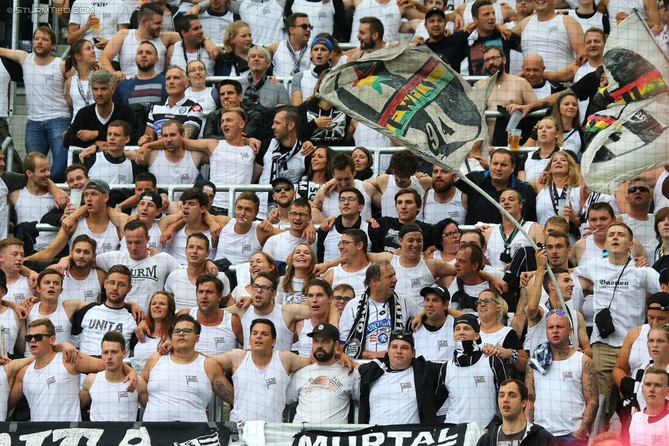 Rapid Wien - Sturm Graz
Oesterreichische Fussball Bundesliga, 5. Runde, SK Rapid Wien - SK Sturm Graz, Weststadion Wien, 19.08.2017. 

Foto zeigt Fans von Sturm
